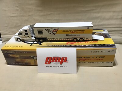 CORVETTE RACING TEAM CAR TRANSPORTER 1/64  VOLVO 770 CAB GMP defect no cars read