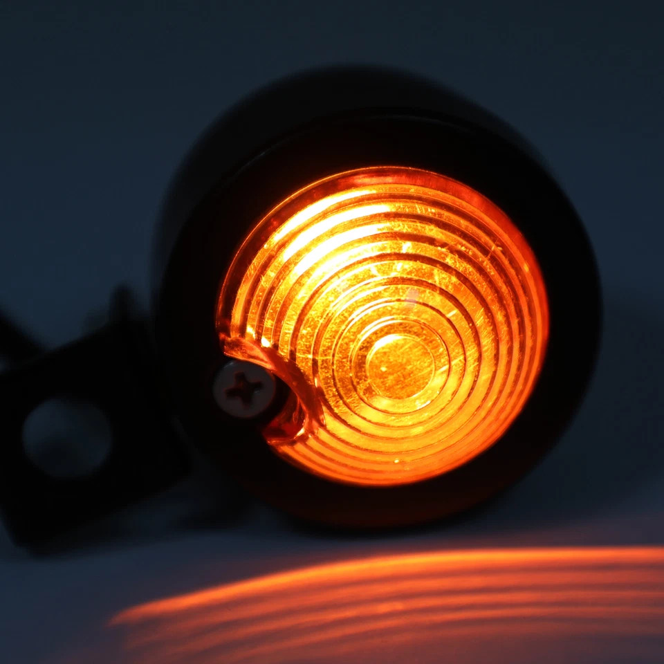 2xUniversal Black Mini Turn Signal Light Vintage Motorcycle Bullet Bulb - Imagem 4 de 4