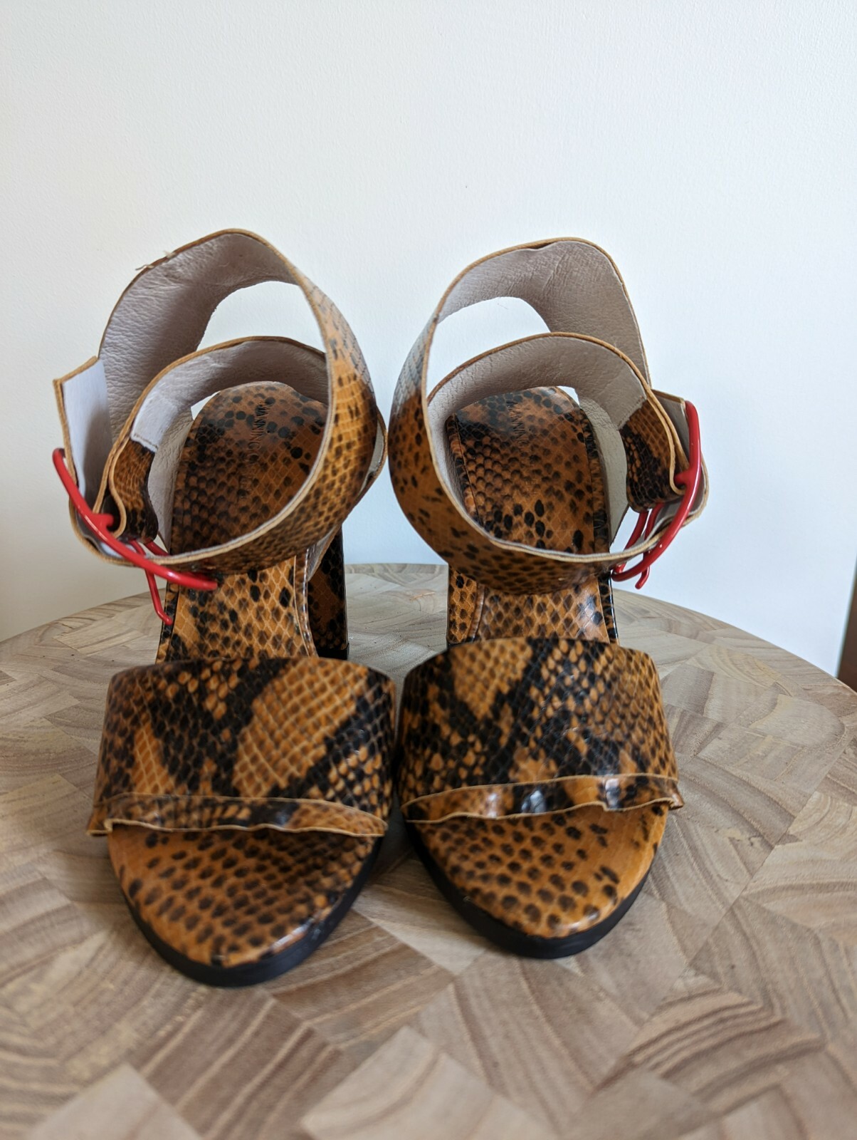 Manning Cartell Brown Python leather heels size 36 - image 1