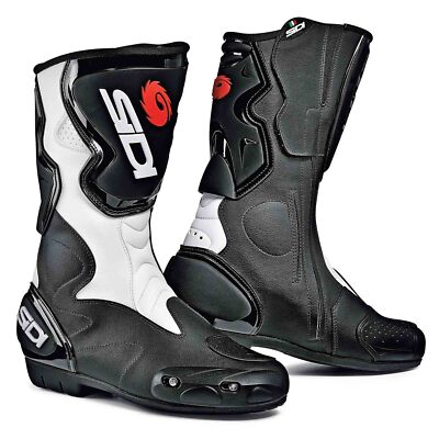 SIDI FUSION Racing Motorradstiefel Herren Mikrofaser - schwarz weiß