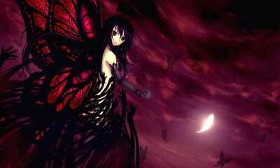 Anime girls accel world kuroyukihime dark hair red eyes Playmat Game