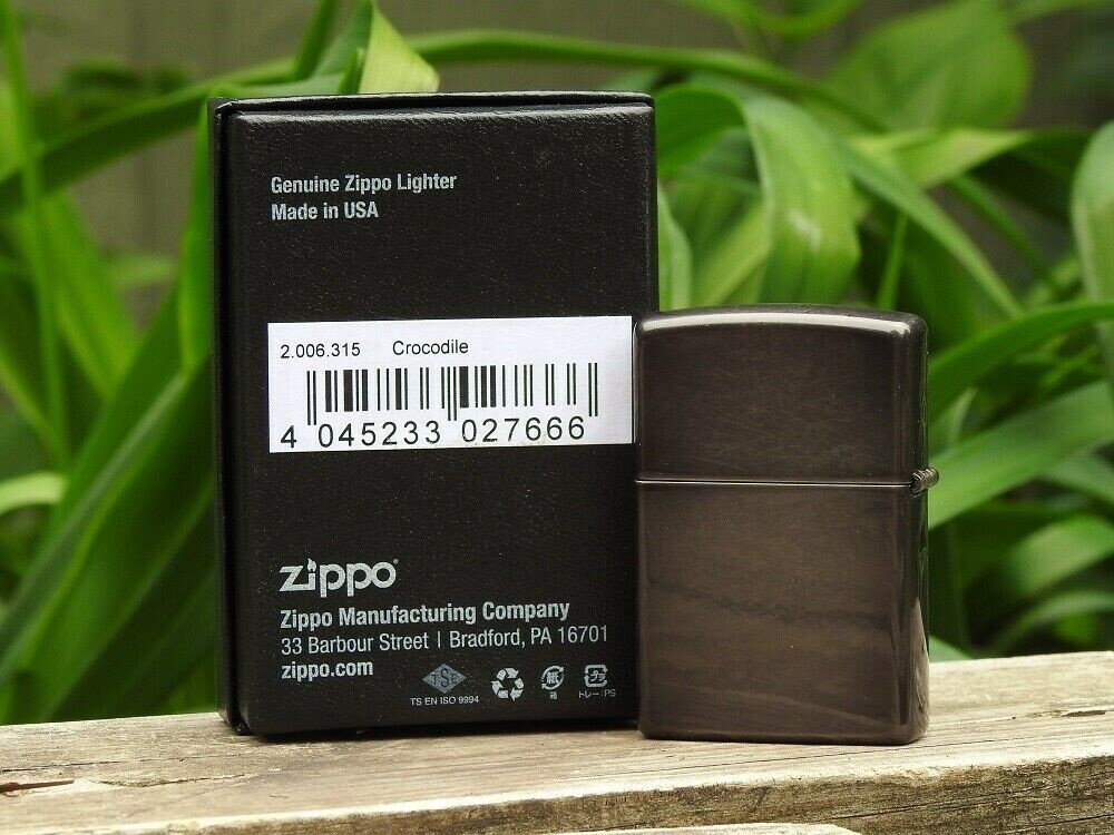 Zippo Lighter - Golden Crocodile Emblem - European - Rare - Swarovski Crystal