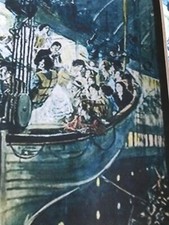 RMS TITNIC LOWERING OF LIFEBOAT #5 HAND PAINTED GLASS SLIDE REPRINT