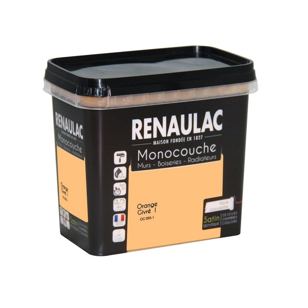 Peinture RENAULAC Orange givrée pour réveiller la décoration de votre salon