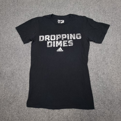 Adidas Shirt Mens Small black short sleeve dropping dimes T Shirt sports Size S