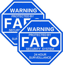 2PCS Reflective Metal Security Signs 10x10 Protected by FAFO Outdoor Warning NEW