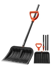 AstroAI 62" Heavy-Duty Snow Shovel for Driveway with Adjustable Ergonomic