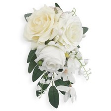 1 Pc Floral Shoulder Corsages White Green Rose Mother of The Bride Corsage