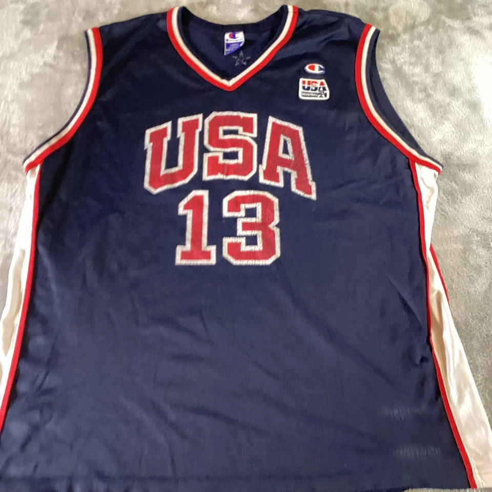 USA Basketball Jersey Mens Large Navy Blue Tim Duncan 13 Olympic Basketball - Image 2 of 4