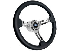 78-91 Bronco F100 F150 F250 F350 Black On Chrome Spoke Steering Wheel 14 Ford