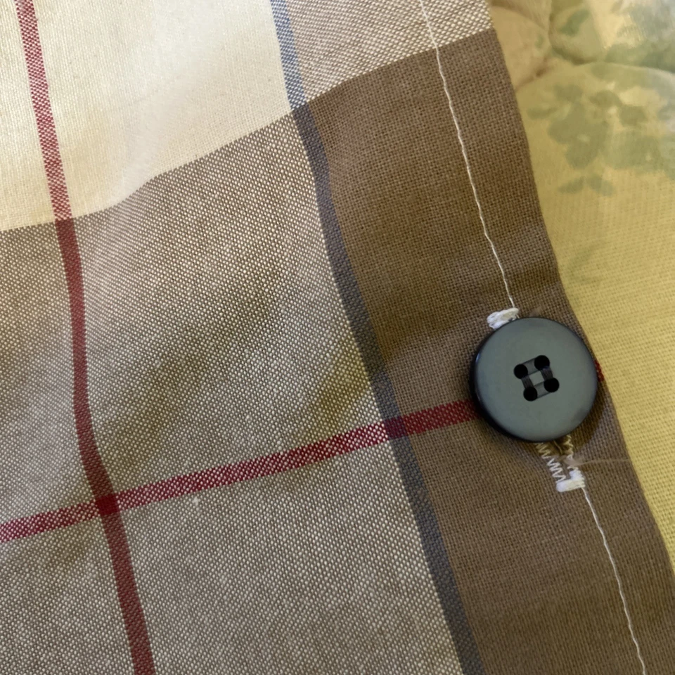 Plaid King Duvet Cover Red, Blue, and Neutral Check Pattern – Classic 90"X100" - Image 4 of 4