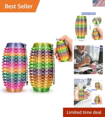 #ad Satisfying Click Pressable Fidget Toy Spiky Grippie Keychain for Stress Relief $8.99