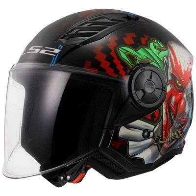 Casco Moto Jet Ls2 Of616 Airflow 2 Happy Dreams Negro Brillante - Imagen 1 de 2