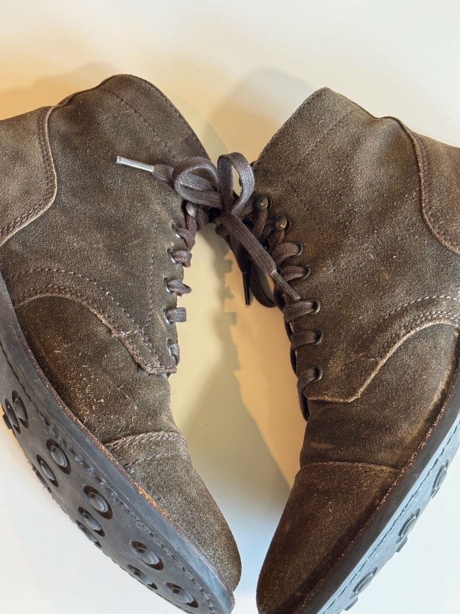 Women’s Captain Thursday Boot Co Lace-Up Boot In Dark Olive Suede Size 8 View 6