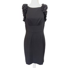 FINAL CLEARANCE Trina Turk Mina Women Black Ruffle Sleeveless Dress Size 8