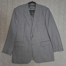 Brooks Brothers Sport Coat Men's 43R Wool Houndstooth Windowpane Gray Black Blue