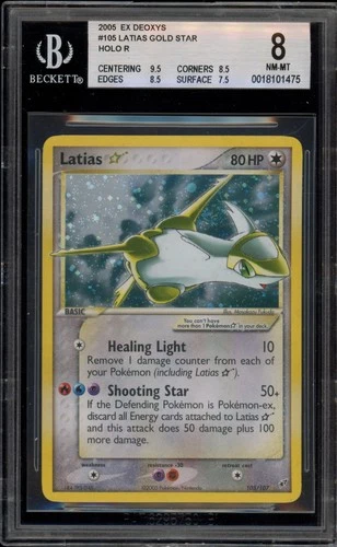 Pokemon Latias Gold Star EX Deoxys Holo Ultra Rare #105 BGS 8