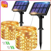 Solar Lichterkette AußEn 2X8M 80 Led Wetterfest IP65 Kupferdraht Balkon Garten