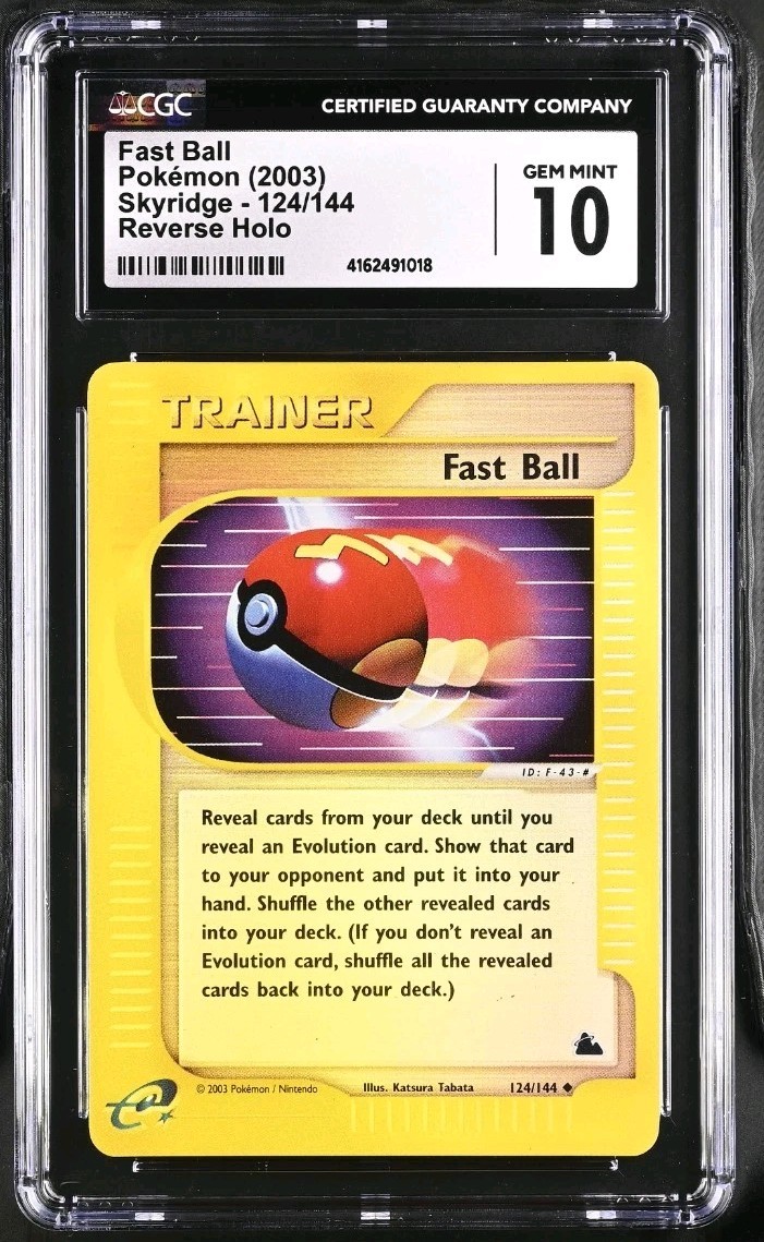Fast Ball 124/144 Reverse Holo Skyridge 2003 Pokemon Card CGC 10 GEM MINT