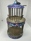 Cricket Cage With Cow Dragon Cloisonne Enamel Silver Rare Chinese Antique 1890 — photo 2