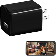 Wifi Smart Camera Charger Full HD 4K USB Charger Camera for Home, Office and Pet