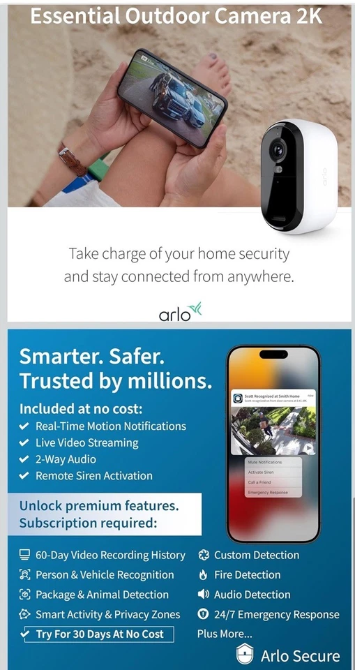 Arlo Cámara de Seguridad Esencial 2K Exterior - Interior 2 Generación Nueva - Image 4 of 4