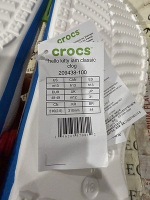 New NWT Unisex Clogs Crocs 209438-100 Hello Kitty I Am Classic