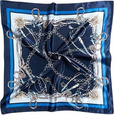 Women's Square Satin Head Scarves, Square Satin Headscarves, Silk Like Head Sca