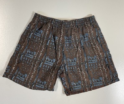 Vintage Key Elements Swim Trunk Shorts Sz XL Geometric Retro Lining Cut 90s