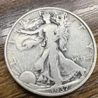 1937-S Walking Liberty Half Dollar 50c Silver Actual Coin