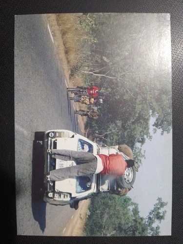 Postcard Ivory Coast bush taxi Peugeot 504 Break circa 1980