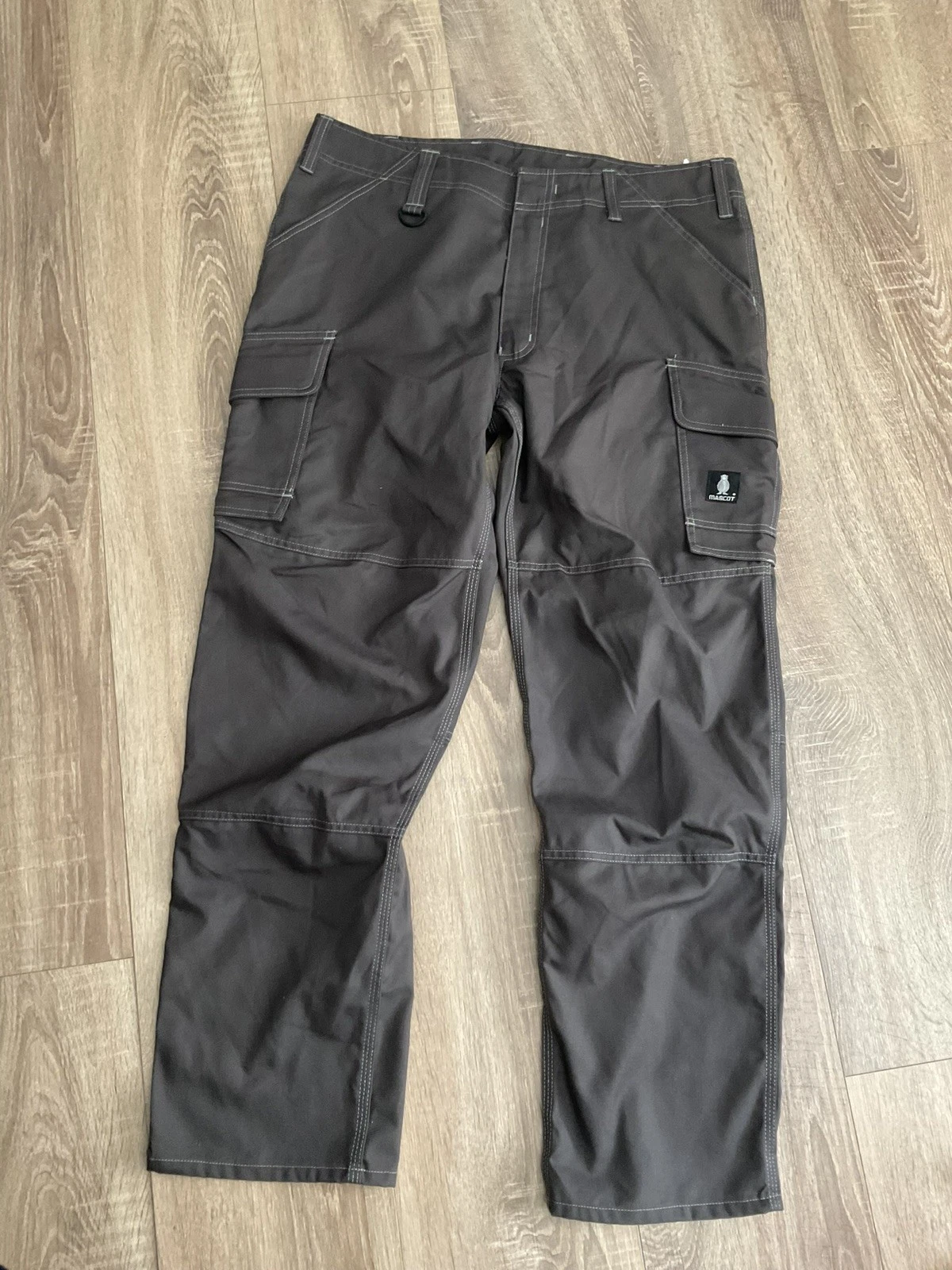 Mascot Men's Work Trousers Grey Cargo Workwear Size EU 54 UK 38.5 L32