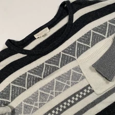 LOVESTITCH Women's Size Small Striped Aztec Print Knit Sweater Wool Angora