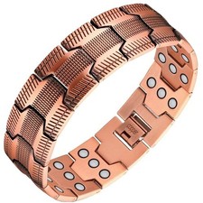 3X Ultra Strength Magnetic Copper Bracelet Vintage Copper Men's Therapy Energy
