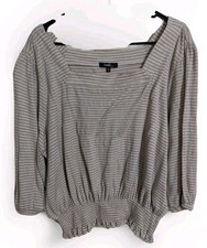 Angels Womens Top Peasant Blouse Smocked Hem ...