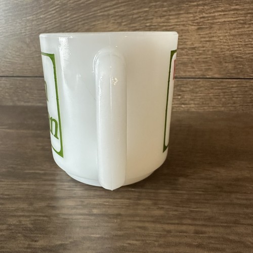 Vintage Glasbake “Kiss Me I’m Italian” Milk Glass Mug | Red Green Print | 3.5” - Picture 5 of 10