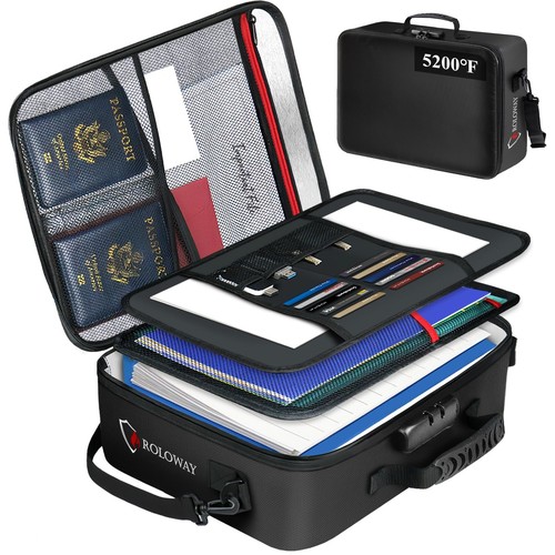 5200°F Fireproof Document Bag with Lock (17 x 12.3 x 5.3 inch), Upgraded Heat...