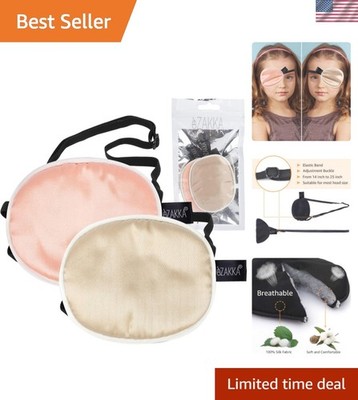Eye Patches for Women Adults Kids Left Right Eyes, 2PCS Silk Eye Patch Medica...
