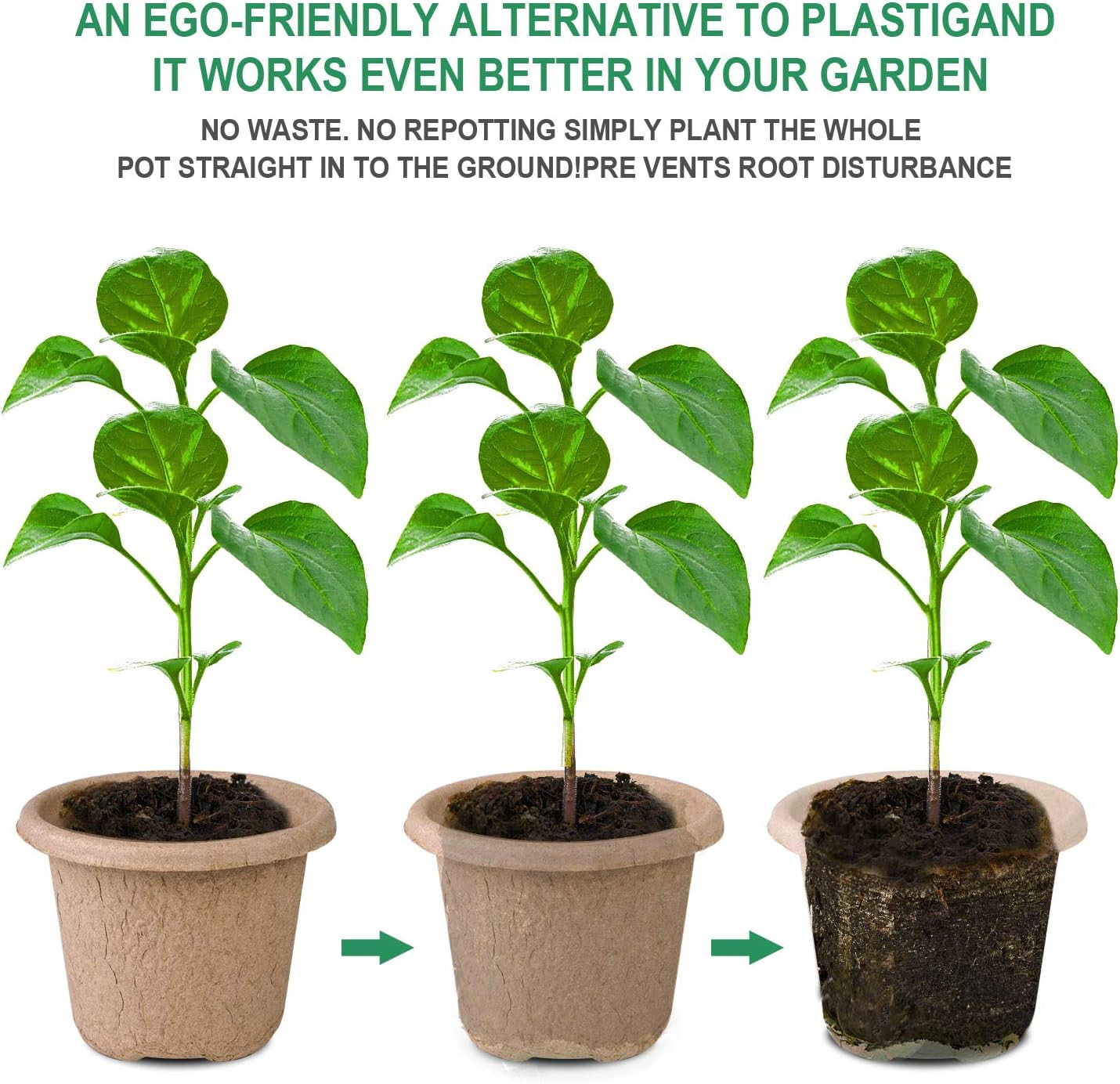 30 Pcs Peat Pots for Seedlings, 4.33 inch Biodegradable Seed Nursery Pot with...