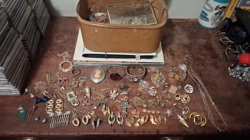 Huge estate Vintage Now jewelry Lot  Some Signed Monet Trifari Silver Tone 300+