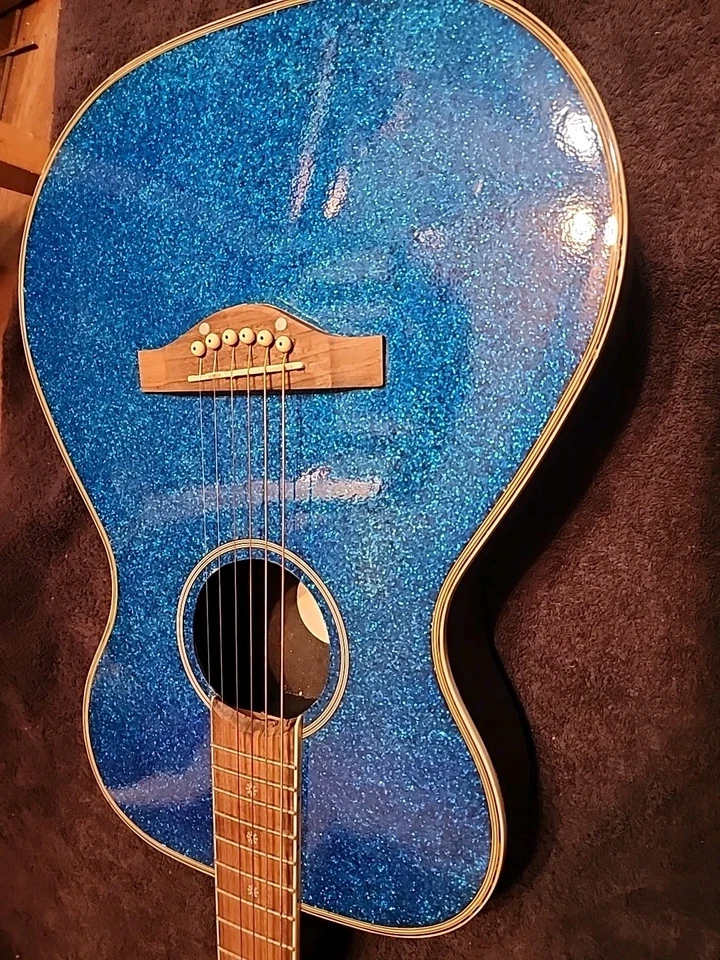 Daisy Rock 14-6206 Blue Sparkle ACOUSTIC Guitar/ Beautiful!! - Image 2 of 4
