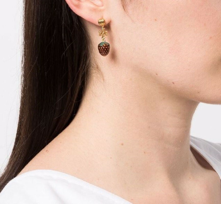 Tory Burch Logo Strawberry-charm Drop Earrings | eBay