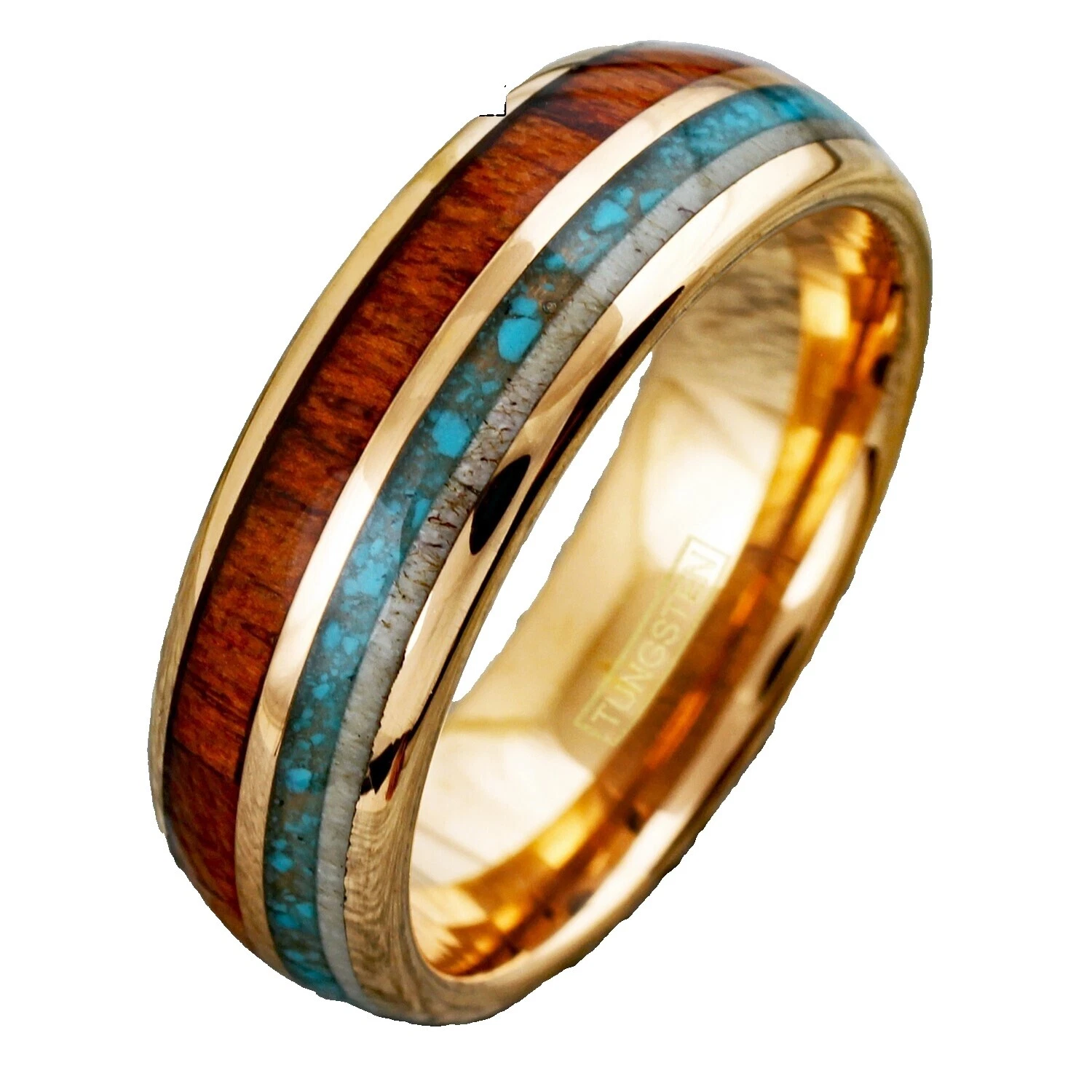 Anillo turquesa de tungsteno 9 anillo para hombre