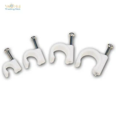 WORLD-TRADING-NET Kabelschellen weiß, Nagelschellen wählbar, Express-Schelle, Kabelhalter, Schelle