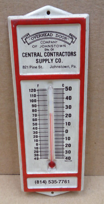 Vtg Advertising Thermometer CENTRAL CONTRACTORS SUPPLY CO. Johnstown PA 6-5/8''