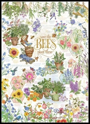 ANKICOLEMAN DESIGNS Save the Bees - Chart Counted Cross Stitch Patterns Needlework DIY DMC Color