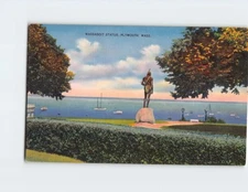 Postcard Massasoit Statue Plymouth Massachusetts USA