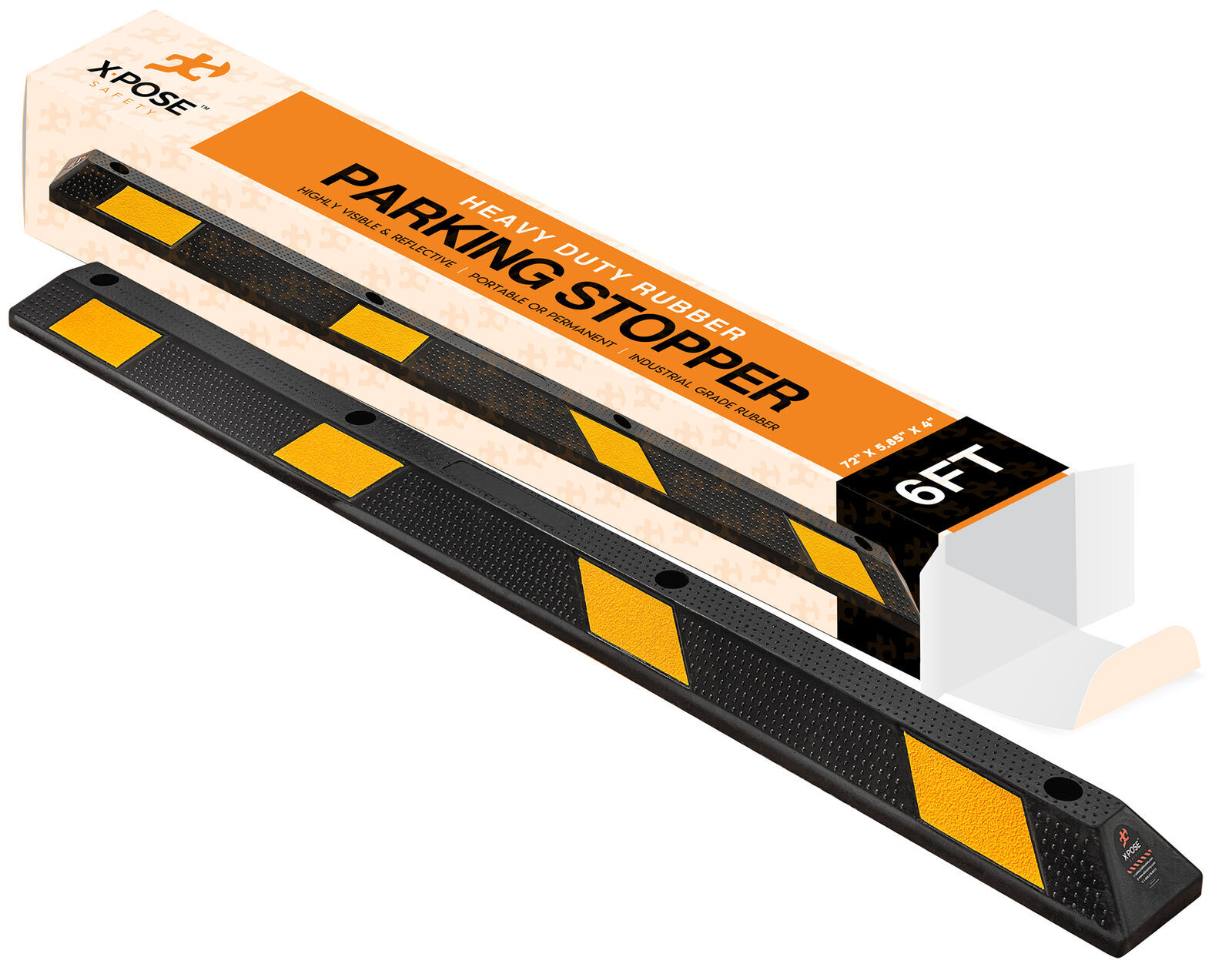 Garage Rack Stoppers Xpose Safety PBS-6-X Parking Stopper for Garage 72