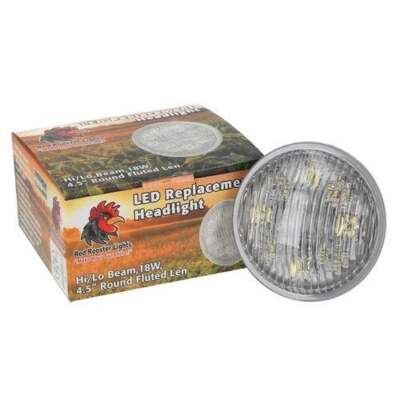 Red Rooster  LED Replacement Headlight - 18W 4.5'' Round Fluted Lens Hi/Lo Beam