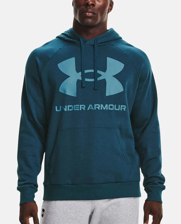 Under Armour Men's Blue Note UA Rival Fleece Big Logo Pullover